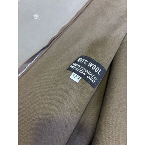 Christain Dior Monsieur Taupe Men's 100% Wool Lined Trench Coat Jacket 42R - Picture 10 of 11